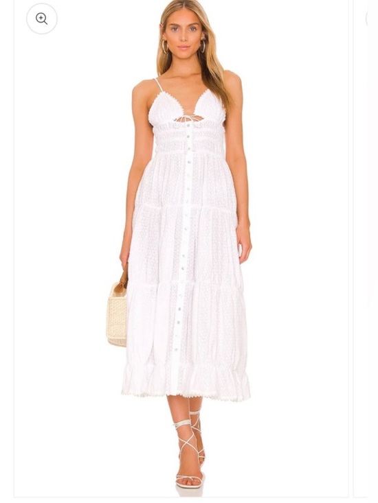 Tularosa Dresses & Skirts - Tularosa White Tiered Maxi Dress with Spaghetti Straps